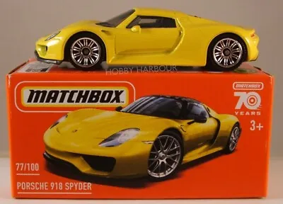 MATCHBOX POWER GRABS #77 Porsche 918 Spyder 2023 Issue (NEW In BOX) • $3