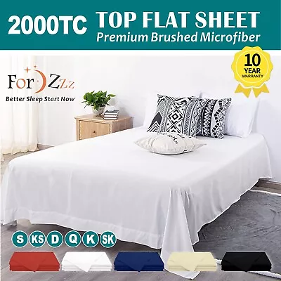 $23.99 • Buy 2000TC Soft Top Flat Sheets Single/King Single/Double/Queen/King/SK Sheet Bed