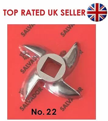 Meat Mincer Blade Grinder Spare Knife Curved Size No 22 Stainless Steel Salvador • £14.50