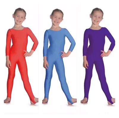 Long Sleeved Catsuit Roch Valley L109 Purple Red Or Royal Blue Age 5 To Adult • £12.95