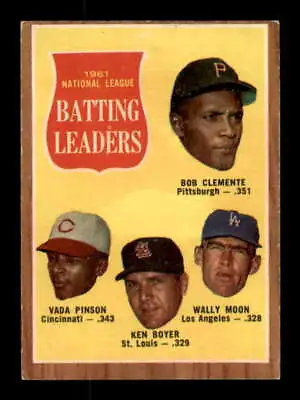 1962 Topps #52 Clemente/Pinson/Boyer/Moon VG/VGEX N.L. Batting Leaders 248071 • $14.06