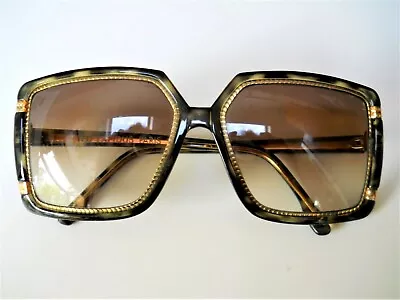 Ted Lapidus Paris Vintage Sunglasses 70's Tortoise Gold Accent • $225