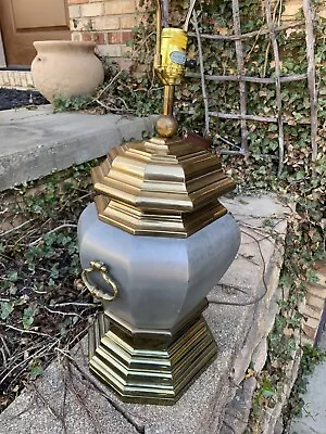 Vintage Chapman Brass Urn Lamp 1970s 31” • $149