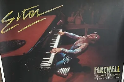 Elton John Lithograph Poster Farewell Yellow Brick Road Final World Tour 18”x24” • $10