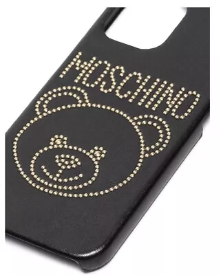 MOSCHINO Studded Teddy Logo Iphone 12 Case In Black  $120 • $60