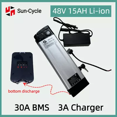 48V 15Ah 1000W Ebike Battery Lithium Ion Charger Electric Bicycle 30A BMS Cycle • $208.88