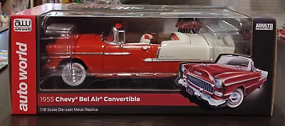 Autoworld  1:18 1955 Chevrolet Bel Air Convertible (red/white) • $79.99