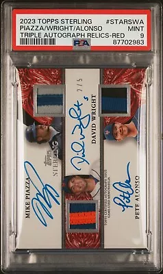 2023 Topps Sterling Triple Autograph Relics Red Wright/piazza/alonso 2/5 Pop 1 • $995
