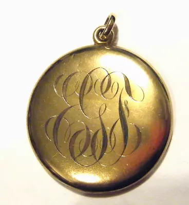 1.5  Large Antique Wightman & Hough Co W&H Co 1/4 Gold Shell 2 Photo Locket EGT • $85