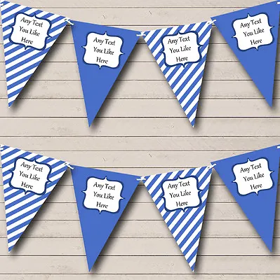 Sky Blue And White Stripes Nautical Sailing Beach Seaside Bunting Banner • £8.49