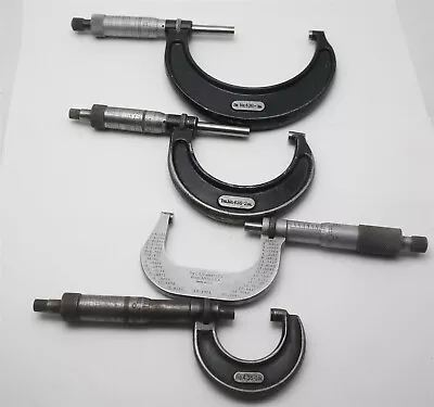 Vtg Starrett (4) Pcs Micrometer Set No. 436 • $79