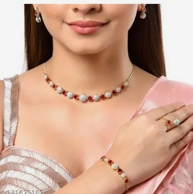 $22.50 • Buy Indian  Bollywood Gold Plated Choker Necklace Bridal Wedding Fashion Jewelry Set