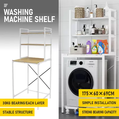 Heavy Duty Metal 3-Tier Over Washing Machine Storage Rack Shelf Organizer Stand • $107