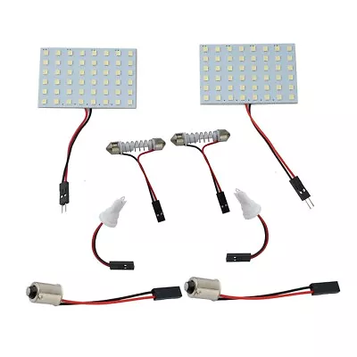 12V 48 SMD 5050 Interior LED Light Panel T10 Festoon Dome BA9S 2pcs Car White • $9.53