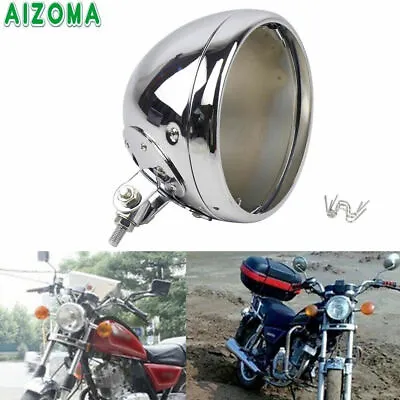 Chrome Motorcycle Headlight Housing Headlamp Light Bulb Bucket Cover For Harley • $45.98
