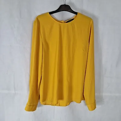 Ladies Top Size 14 New Look Mustard Yellow Blouse Smart Day Office Work Party  • £12.31