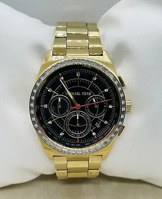 Ladies Michael Kors Gold Tone Baguette Crystal Watch • $99.90