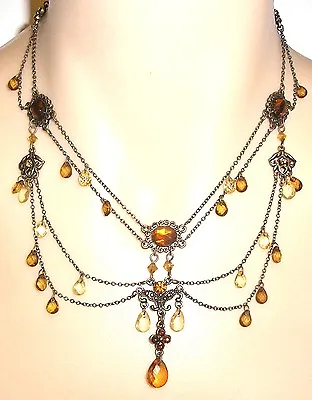 $10.61 • Buy  Elegant Vintage Necklace 'amber'... Audrey Hepburn Look