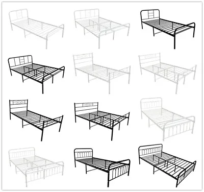 Metal Bed Frame 3ft/4ft/4ft6 Single/Double Platform Bedstead Bedroom Furniture • £55.99