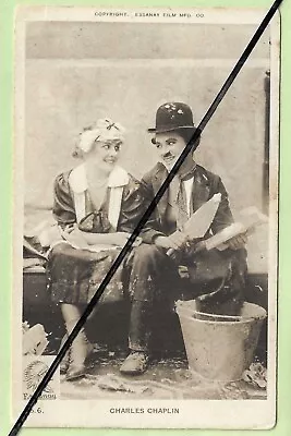 ORIGINAL 1915 Charlie Chaplin Postcard. Still From The Essanay Film WORK • £4.50