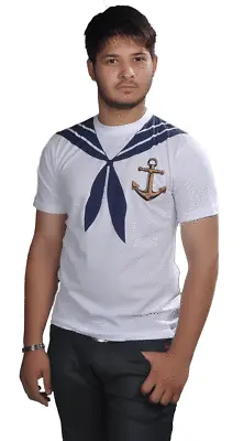 £6.25 • Buy Mens Boys Sailor Man Printed Novlety Stag Do Party Top Shirt Fancy Dress T-shirt