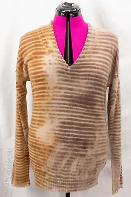 Marika Charles Sz 3 Large Art To Wear 100% Cashmere V-Neck Tie Dye Sweater • $50