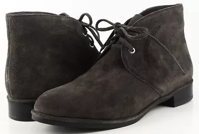 $225 VIA SPIGA IGNIA Dark Grey Suede Designer Lace Up Ankle Boots 5.5 M • $76.49