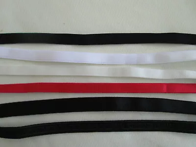 10-18mm Wide Bra Strapping Elastic  Black White Ivory Or Red   Plush Back • £2.80