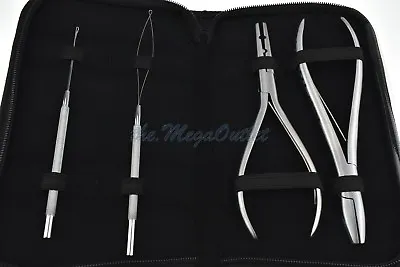 HAIR EXTENSIONS Fitting & Removal Pliers Kit - Micro Ring Loop & Pulling NEEDLES • £20.42