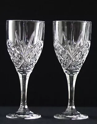 DUBLIN Shannon Crystal By Godinger 9 Oz Wine/Water Goblets Glasses Set Of 2 • $12.93