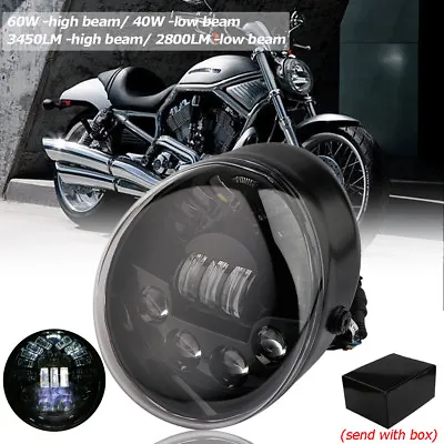 LED Oval Hi/Lo Headlight Headlamp For Harley Vrod V-ROD VRSC VRSCA VRSCB 2002-17 • $97.38