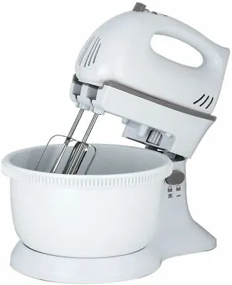 White 300w 5 Speed Electric Hand Mixer Plastic With Bowl Baking Kitchen Cooking • £47.50