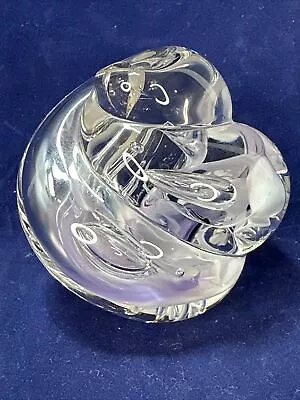 Rollin Karg Signed Dichroic Twist Sculpture Art Glass Paperweight • $59