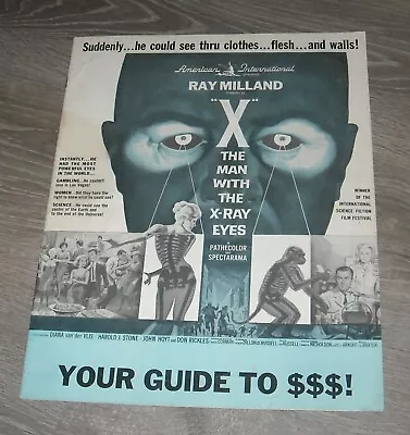 X The MAN With The X-RAY EYES PROMO HORROR MOVIE PRESSBOOK 1963 RAY MILLAND • $15.50