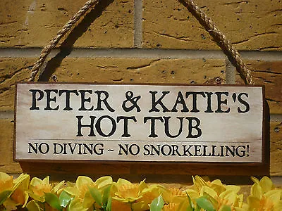 £14.80 • Buy Hot Tub Sign Hot Tub Plaque Your Own Wording Your Own Names Outdoor Sign Garden