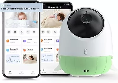 Baby Monitor With Camera And Night VisionAI Cry Soothing Lullaby Breathing Det • £49.99