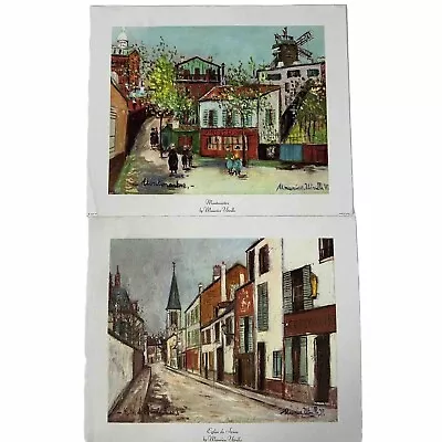 Maurice Utrillo Litho Prints 2 Eglise De Strins Montmartre 8X10 Textured Canvas  • $24.99