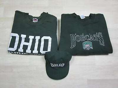 Vintage Ohio University Bobcats Lot Sweatshirt & Hat Bundle OU Y2K 2 Crewnecks • $54.98