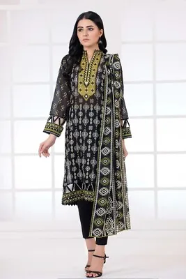 Lakhany 3 Piece Stitched Monochrome Printed Lawn Suit - LSM-2785 Women's Shirt • £36.99