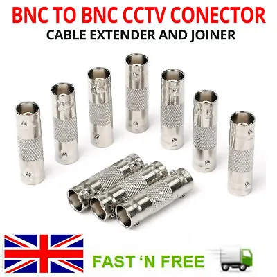 Bnc To Bnc Female Coupler Inline Cctv Camera Dvr Cable Joiner Connector Adapter • £1.59