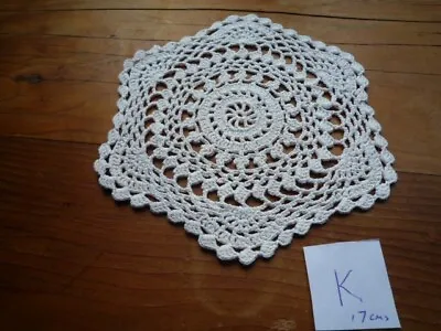 Vintage  Cream Hand Crocheted Doiley Traycloth Placemat K • £2.50