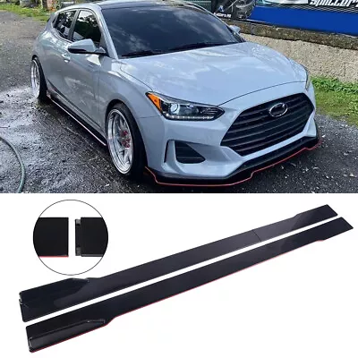 78.7  Side Skirts Extension Splitter Glossy Black Red Line For Hyundai Veloster • $60.57