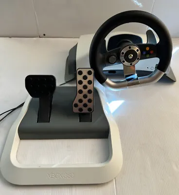 Microsoft Xbox 360 Wireless Steering Wheel + Pedal Only! TESTED & WORKS GREAT !! • $24.99