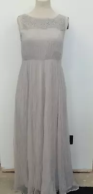 Mint Velvet Silver Maxi Bridesmaid / Prom  / Wedding / Races Dress Size 14 BNWT • £15