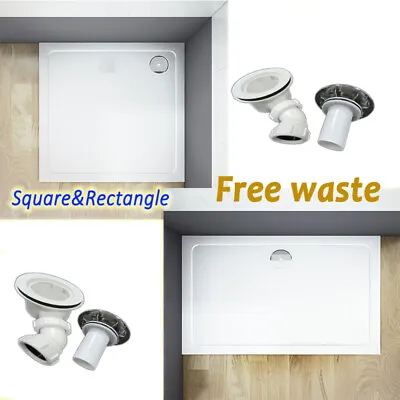 Stone Tray Square Rectangle 30mm Height +Waste For Shower Enclosure Door Cubicle • £80