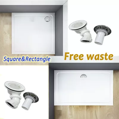 Stone Tray Square Rectangle 30mm Height +Waste For Shower Enclosure Door Cubicle • £63.70