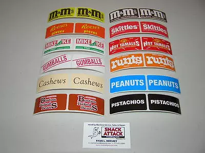 (24) VENDSTAR 3000 VENDING MACHINE RECTANGLE CANDY LABEL STICKERS - Free Ship! • $19.99