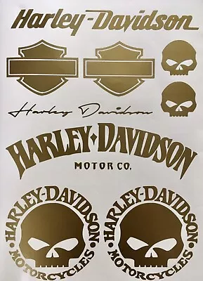 Harley Davidson Stickers Decal Set Sheet (Gold) • $25