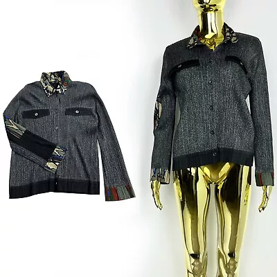 Archival ! Issey Miyake Pleats Please Ruffle Pleated Blouse Shirt Long Sleeve • $152