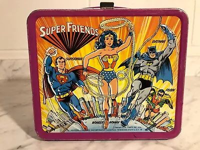 Vintage *1976 Aladdin Super Friends Lunchbox & Thermos • $27